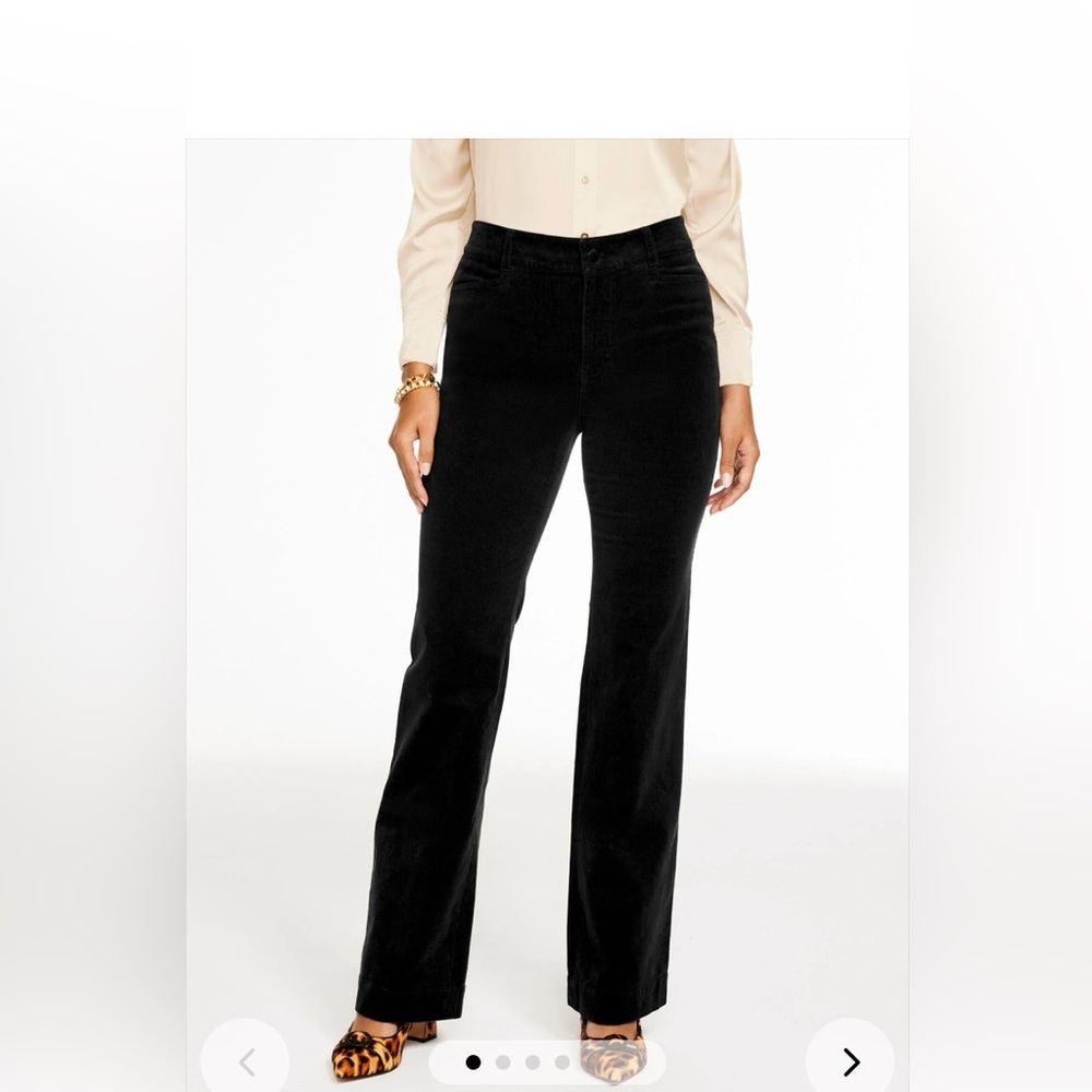 Talbots Black Flare Leg Stretch Corduroy Trouser/Pant P4